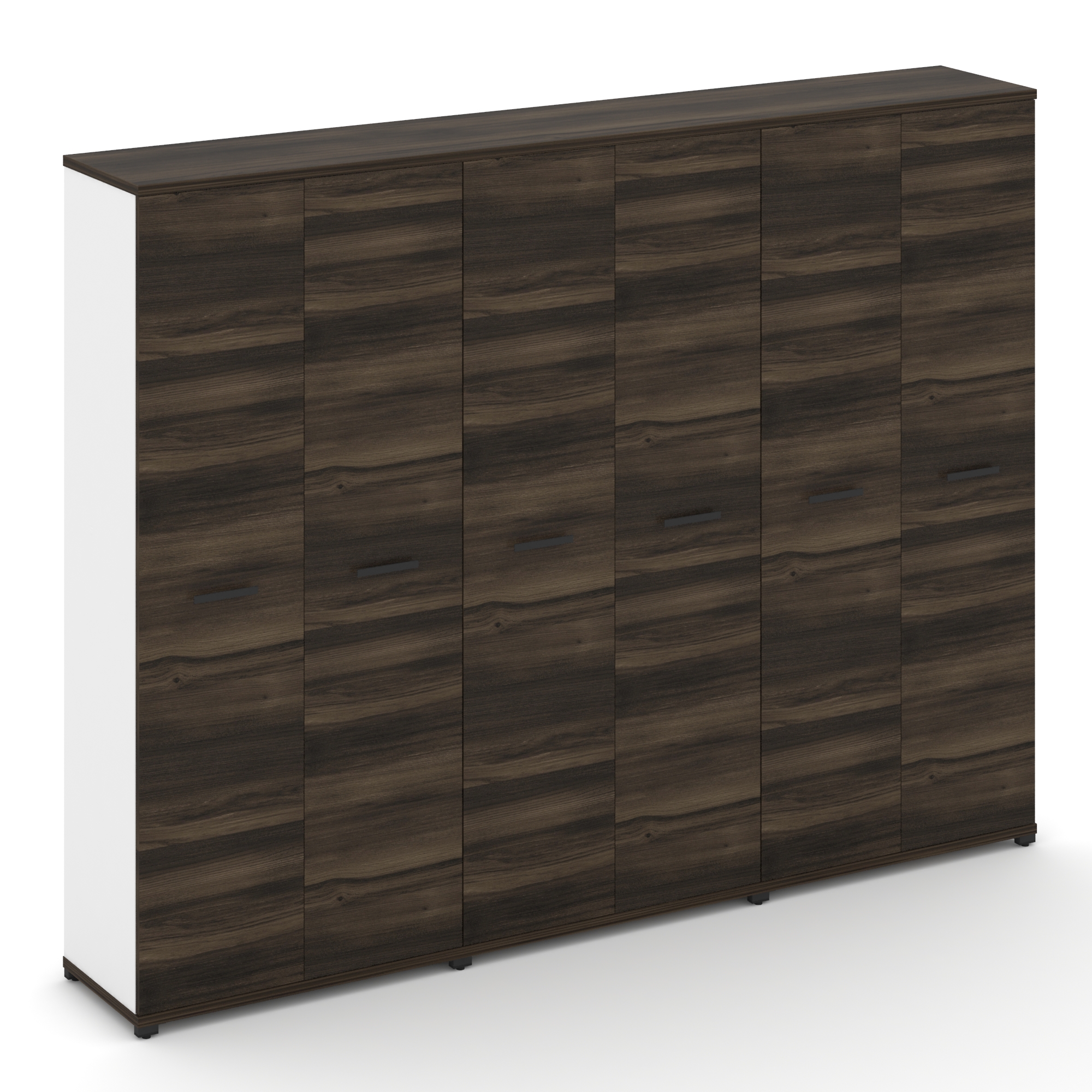 Concept Шкаф 3 широкие секции, 5 ниш CN.STS-538 B Дуб Мали/Белый Бриллиант/Металл Черный 2500*420*19