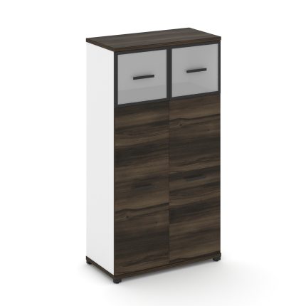 Concept Шкаф 1 широкая секция, 4 ниши CN.STS-414 RMB B Дуб Мали/Белый Бриллиант/Металл Черный/Сатин