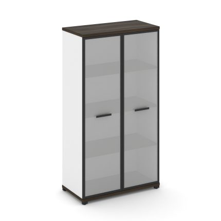 Concept Шкаф 1 широкая секция, 4 ниши CN.STS-416 RMB B Дуб Мали/Белый Бриллиант/Металл Черный/Сатин