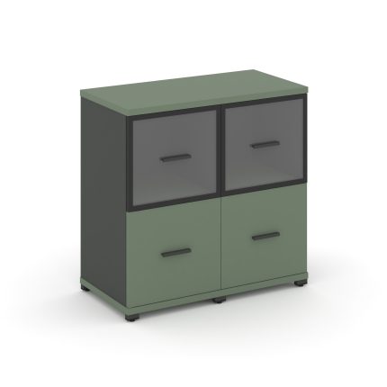 Concept Шкаф 2 узкие секции, 2 ниши CN.STU-222 RPB A Кобо/Антрацит/Металл Антрацит/Прозрачный 836*42