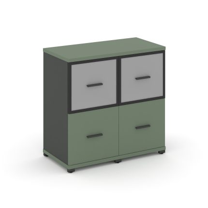 Concept Шкаф 2 узкие секции, 2 ниши CN.STU-222 RMB A Кобо/Антрацит/Металл Антрацит/Сатин 836*420*818