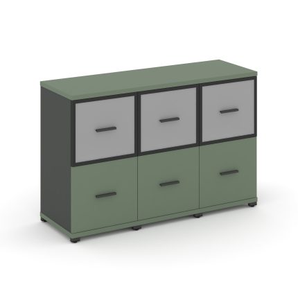 Concept Шкаф 3 узкие секции, 2 ниши CN.STU-232 RMB A Кобо/Антрацит/Металл Антрацит/Сатин 1252*420*81