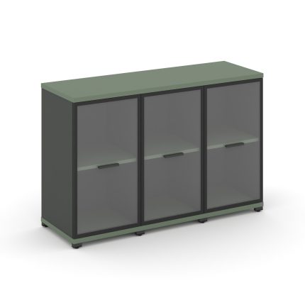 Concept Шкаф 3 узкие секции, 2 ниши CN.STU-233 RPB A Кобо/Антрацит/Металл Антрацит/Прозрачный 1252*4