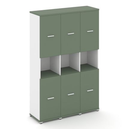 Concept Шкаф 3 узкие секции, 5 ниш CN.STU-533 W Кобо/Белый Бриллиант/Металл Белый 1252*420*1922