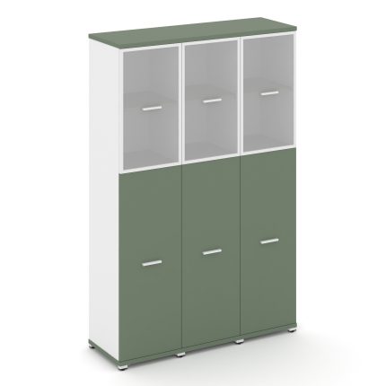 Concept Шкаф 3 узкие секции, 5 ниш CN.STU-535 RMW W Кобо/Белый Бриллиант/Металл Белый/Сатин 1252*420