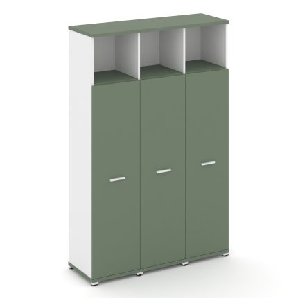 Concept Шкаф 3 узкие секции, 5 ниш CN.STU-536 W Кобо/Белый Бриллиант/Металл Белый 1252*420*1922