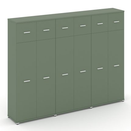 Concept Шкаф 3 широкие секции, 5 ниш CN.STS-537 W Кобо/Металл Белый 2500*420*1922