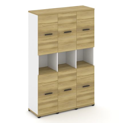 Concept Шкаф 3 узкие секции, 5 ниш CN.STU-533 B Дуб Винченцо/Белый Бриллиант/Металл Черный 1252*420*