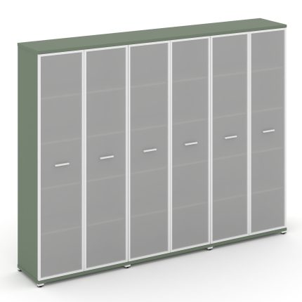 Concept Шкаф 3 широкие секции, 5 ниш CN.STS-538 RMW W Кобо/Металл Белый/Сатин 2500*420*1922