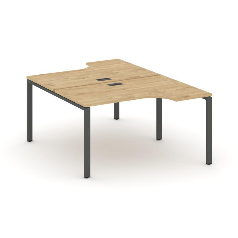 Style Project Рабочая станция эргоном. SN-6P.DRPA-022 Тиквуд Светлый/Металл Антрацит 1580*1632/1992*