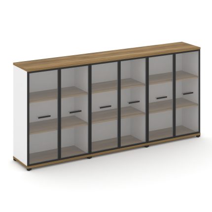 Concept Шкаф 3 широкие секции, 3 ниши CN.STS-336 RPB B Сандал Янтарный/Белый Бриллиант/Металл Черный