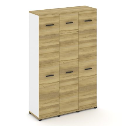 Concept Шкаф 3 узкие секции, 5 ниш CN.STU-537 B Дуб Винченцо/Белый Бриллиант/Металл Черный 1252*420*