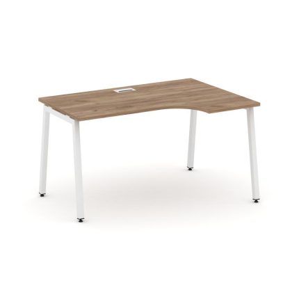 Style Project Стол рабочий эргоном. SN-4A.SPA-002(R) Дуб Табак/Металл Белый 1580*600/980*750