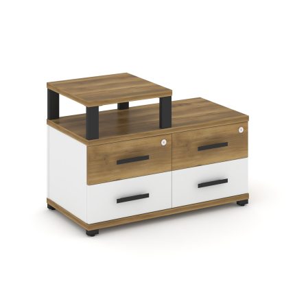 Concept Тумба приставная широкая 4 ящ. с надставкой узкой CN.TSP-002 B Сандал Янтарный/Белый Бриллиа