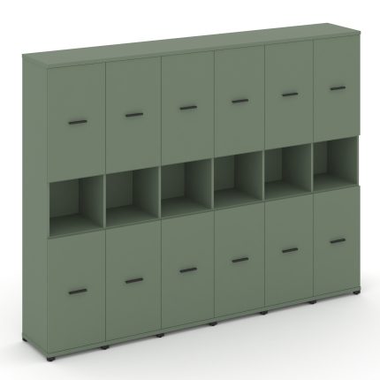 Concept Шкаф 6 узких секций, 5 ниш CN.STU-563 B Кобо/Металл Черный 2500*420*1922