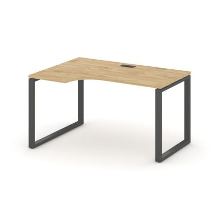 Style Project Стол рабочий эргоном. SN-6O.SPA-001(L) Тиквуд Светлый/Металл Антрацит 1380*600/980*750