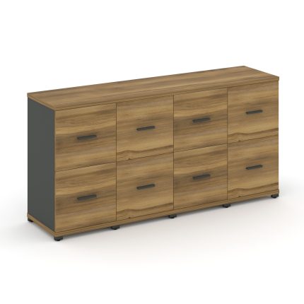 Concept Шкаф 4 узкие секции, 2 ниши CN.STU-242 A Сандал Янтарный/Антрацит/Металл Антрацит 1668*420*8