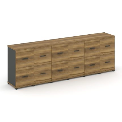 Concept Шкаф 6 узких секций, 2 ниши CN.STU-262 A Сандал Янтарный/Антрацит/Металл Антрацит 2500*420*8