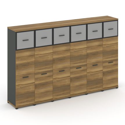 Concept Шкаф 6 узких секций, 4 ниши CN.STU-464 RMB A Сандал Янтарный/Антрацит/Металл Антрацит/Сатин