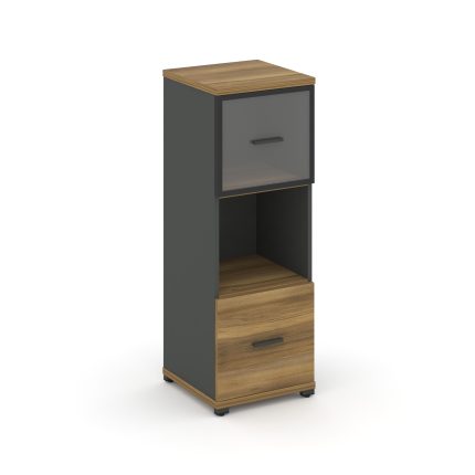 Concept Шкаф 1 узкая секция, 3 ниши CN.STU-315 RPB A Сандал Янтарный/Антрацит/Металл Антрацит/Прозра