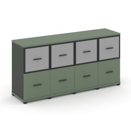 Concept Шкаф 4 узкие секции, 2 ниши CN.STU-242 RMB A Кобо/Антрацит/Металл Антрацит/Сатин 1668*420*81