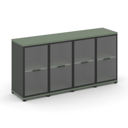 Concept Шкаф 4 узкие секции, 2 ниши CN.STU-243 RPB A Кобо/Антрацит/Металл Антрацит/Прозрачный 1668*4