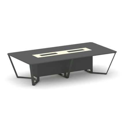 Steel Meet Стол переговорный прямоугольный KMK-PR.B.SP-12 Антрацит/Ваниль Глянец/Металл Антрацит 320