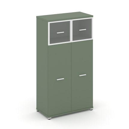 Concept Шкаф 1 широкая секция, 4 ниши CN.STS-414 RPW W Кобо/Металл Белый/Прозрачный 836*420*1554