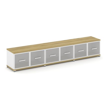 Concept Шкаф 3 широкие секции, 1 ниша CN.STS-133 RMW W Дуб Винченцо/Белый Бриллиант/Металл Белый/Сат