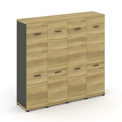 Concept Шкаф 4 узкие секции, 4 ниши CN.STU-444 A Дуб Винченцо/Антрацит/Металл Антрацит 1668*420*1554