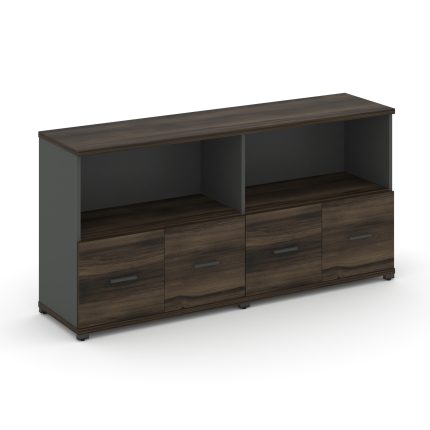 Concept Шкаф 2 широкие секции, 2 нишии CN.STS-221 A Дуб Мали/Антрацит/Металл Антрацит 1668*420*818