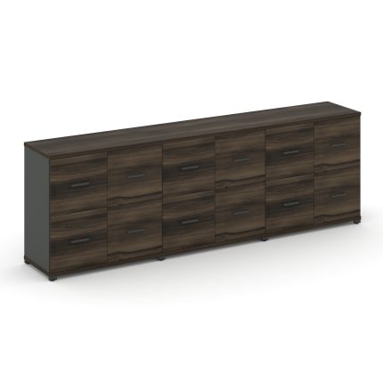 Concept Шкаф 3 широкие секции, 2 ниши CN.STS-232 A Дуб Мали/Антрацит/Металл Антрацит 2500*420*818