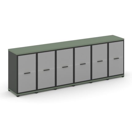 Concept Шкаф 6 узких секций, 2 ниши CN.STU-263 RMB A Кобо/Антрацит/Металл Антрацит/Сатин 2500*420*81