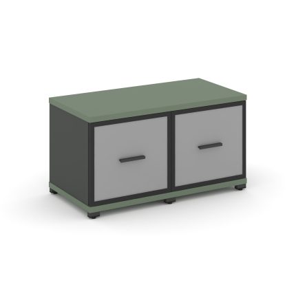 Concept Шкаф 2 узкие секции, 1 ниша CN.STU-123 RMB A Кобо/Антрацит/Металл Антрацит/Сатин 836*420*450