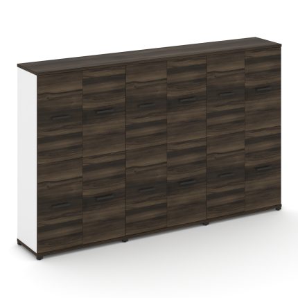 Concept Шкаф 3 широкие секции, 4 ниши CN.STS-432 B Дуб Мали/Белый Бриллиант/Металл Черный 2500*420*1