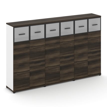 Concept Шкаф 3 широкие секции, 4 ниши CN.STS-434 RMB B Дуб Мали/Белый Бриллиант/Металл Черный/Сатин