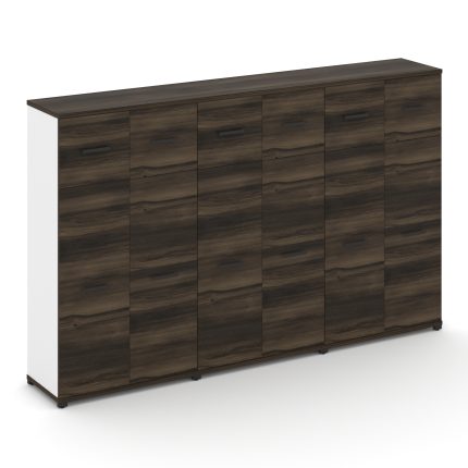 Concept Шкаф 3 широкие секции, 4 ниши CN.STS-434 B Дуб Мали/Белый Бриллиант/Металл Черный 2500*420*1