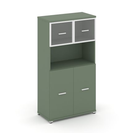 Concept Шкаф 1 широкая секция, 4 ниши CN.STS-415 RPW W Кобо/Металл Белый/Прозрачный 836*420*1554