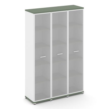 Concept Шкаф 3 узкие секции, 5 ниш CN.STU-538 RMW W Кобо/Белый Бриллиант/Металл Белый/Сатин 1252*420