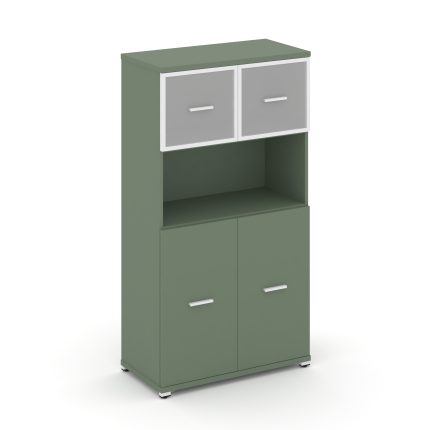 Concept Шкаф 1 широкая секция, 4 ниши CN.STS-415 RMW W Кобо/Металл Белый/Сатин 836*420*1554