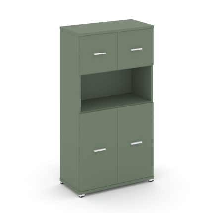 Concept Шкаф 1 широкая секция, 4 ниши CN.STS-415 W Кобо/Металл Белый 836*420*1554