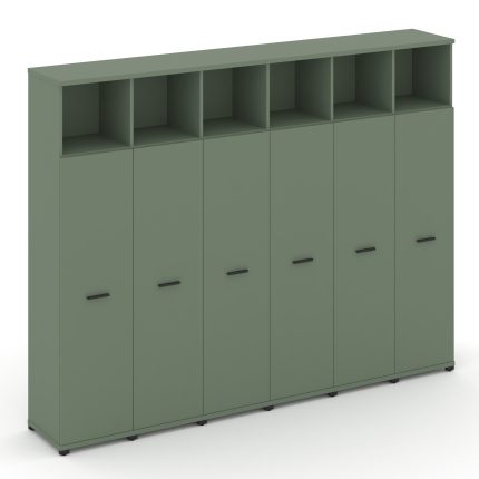 Concept Шкаф 6 узких секций, 5 ниш CN.STU-566 B Кобо/Металл Черный 2500*420*1922