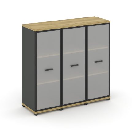 Concept Шкаф 3 узкие секции, 3 ниши CN.STU-336 RMB A Дуб Винченцо/Антрацит/Металл Антрацит/Сатин 125