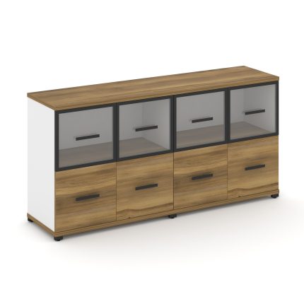 Concept Шкаф 2 широкие секции, 2 нишии CN.STS-222 RPB B Сандал Янтарный/Белый Бриллиант/Металл Черны