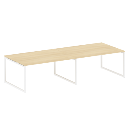 Metal System Quattro Перег. стол (2 столешницы) на О-образном м/к 40БО.ПРГ-2.4 Акация Лорка/Металл Б