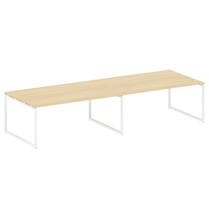 Metal System Quattro Перег. стол (2 столешницы) на О-образном м/к 40БО.ПРГ-2.5 Акация Лорка/Металл Б