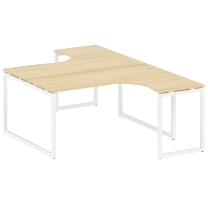 Metal System Quattro Рабочая станция криволинейная на О-образном м/к 40БО.РАС-СА-2.4 Акация Лорка/Ме