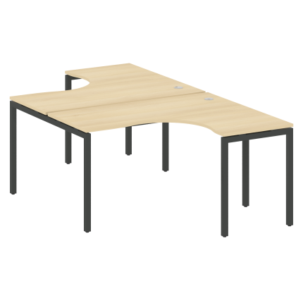 Metal System Quattro Рабочая станция криволинейная на П-образном м/к 40БП.РАС-СА-2.3 Акация Лорка/Ме