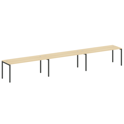 Metal System Quattro Рабочая станция на 3 места на П-образном м/к 40БП.СМ-3.5 Акация Лорка/Металл Ан