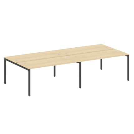 Metal System Quattro Рабочая станция на 4 места на П-образном м/к 40БП.СМ-4.4 Акация Лорка/Металл Ан